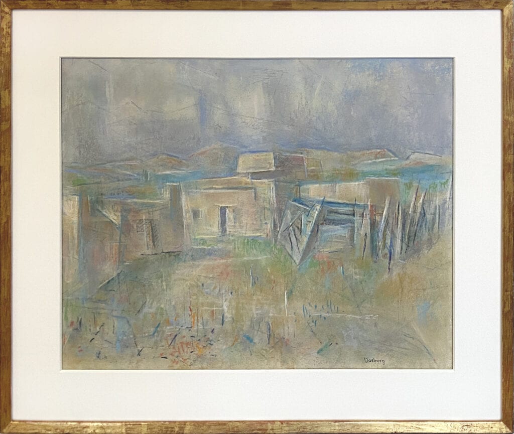 Talpa Adobes pastel on paper by Andrew Dasburg