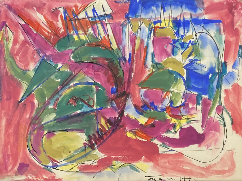 Harbor View watercolor, ink and wax crayon by Hans Hofmann