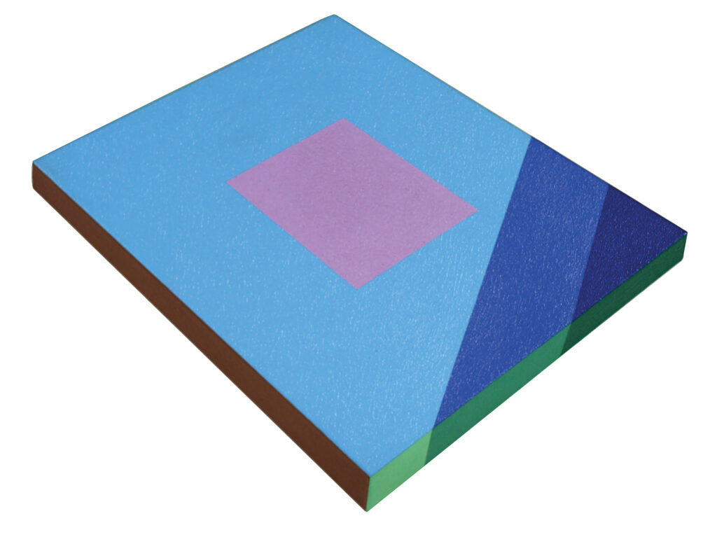 Blue Slabette cel vinyl acrylic on canvas by Ronald Davis