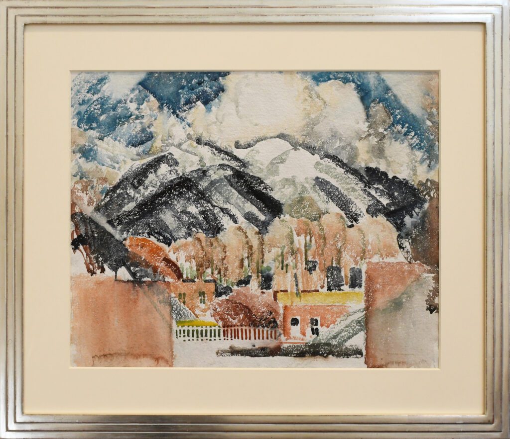 Town Beneath the Mountain watercolor by Victor Higgins