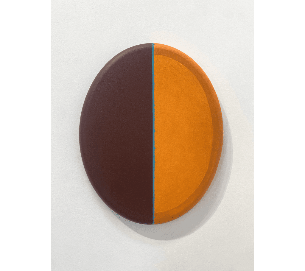 Orange Maroon Oval acrylic on canvas by Ronald Davis
